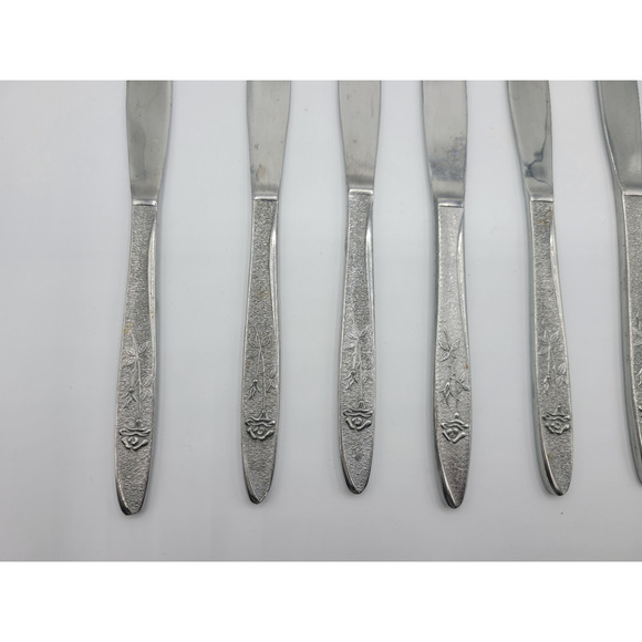 Stanley Roberts Florentine Rose stainless steel 9 butter knives. - Picture 5 of 6